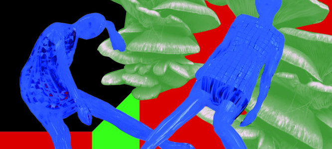 twee blauwe figuren
